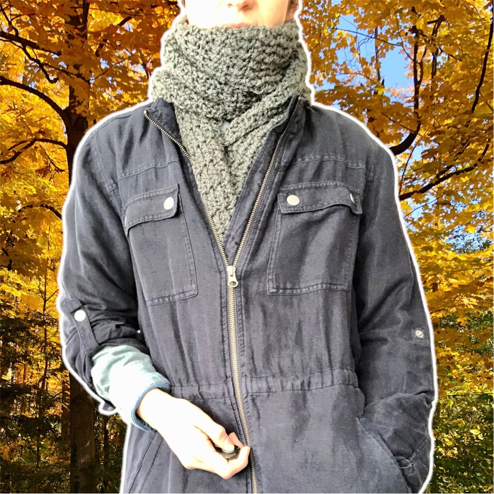 Hand Knitted Dapper Gray Gentleman's Scarf, OS